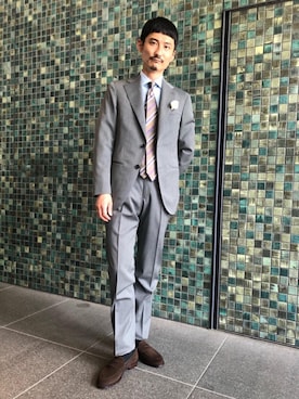 「ビジネス」｜「アイテム（スーツセット）」を使った、DAIGO HAGIWARAさん（メンズ・173cm）の春コーディネート