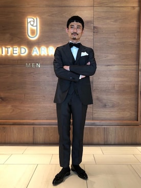 「ビジネス」｜「アイテム（スーツセット）」を使った、DAIGO HAGIWARAさん（メンズ・173cm）の春コーディネート