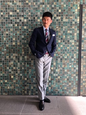 「ビジネス」｜「アイテム（財布/小物）」を使った、DAIGO HAGIWARAさん（メンズ・173cm）の春コーディネート