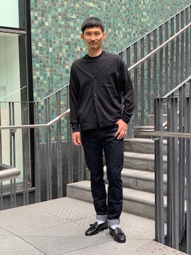 「Tシャツ/カットソー」｜「アイテム（スリッポン）」を使った、DAIGO HAGIWARAさん（メンズ・173cm）の夏コーディネート