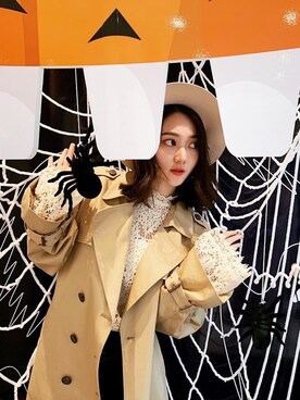 「スナイデル」｜「アイテム（トレンチコート）」を使った、咲さん（レディース・160cm）の冬コーディネート