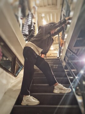 「g-stage（ジーステージ）のアイテム（トップス）」を使った、t頭さん（メンズ・171cm）の冬コーディネート