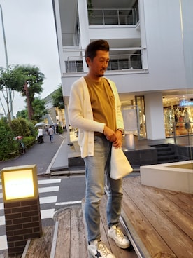 「Magnu（マヌー）のMagnu/マヌー/Tee Pee pouch（ハンドバッグ）」を使った、t頭さん（メンズ・171cm）の夏コーディネート