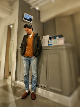 「アイテム（ブルゾン）」を使った、t頭さん（メンズ・171cm・40代）の冬コーディネート