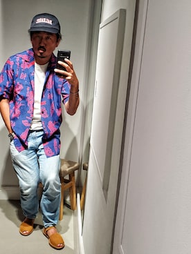 「CPH（シーピーエイチ）のアイテム（キャップ）」を使った、t頭さん（メンズ・171cm）の夏コーディネート