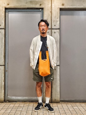 「アイテム（ブルゾン）」を使った、t頭さん（メンズ・171cm・40代）の夏コーディネート