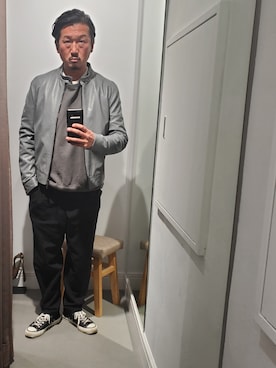 「アイテム（ブルゾン）」を使った、t頭さん（メンズ・171cm・40代）の冬コーディネート