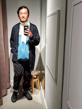 「URU（ウル）のアイテム（ベスト）」を使った、t頭さん（メンズ・171cm）の冬コーディネート