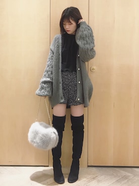 「SNIDEL（スナイデル）のアイテム（ブルゾン）」を使った、·worshipme·さん（レディース・158cm）の冬コーディネート