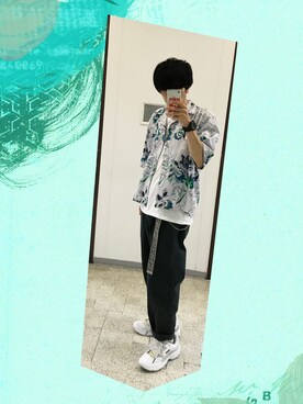 「ETHOSENS（エトセンス）のアイテム（ベルト）」を使った、KiWAMI86さん（メンズ・165cm）の夏コーディネート