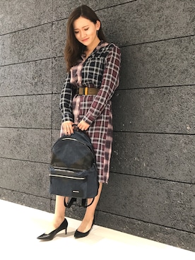 「DIESEL（ディーゼル）のアイテム（バックパック/リュック）」を使った、MISAKIさん（レディース・159cm）の秋コーディネート