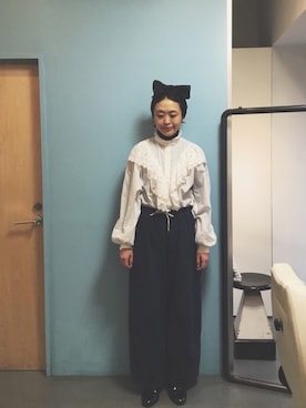 「アイテム（ヘアバンド）」を使った、masumiさん（レディース・158cm）の冬コーディネート