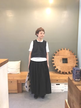 「YAECA（ヤエカ）のアイテム（パンツ）」を使った、masumiさん（レディース・158cm）の夏コーディネート