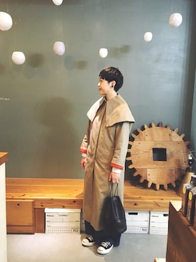 「アイテム（トレンチコート）」を使った、masumiさん（レディース・158cm）の春コーディネート