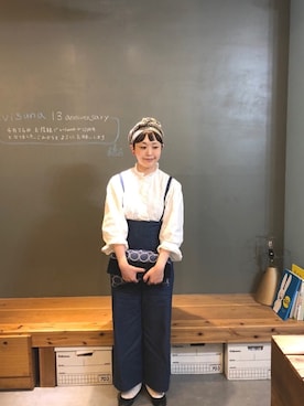 「mina perhonen（ミナペルホネン）のアイテム」を使った、masumiさん（レディース・158cm）の春コーディネート