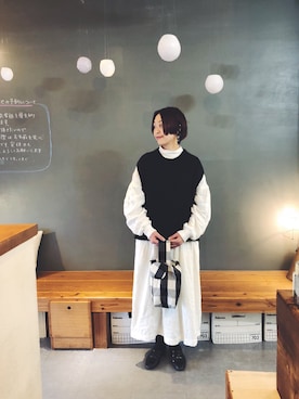 「アイテム（イヤリング（片耳用））」を使った、masumiさん（レディース・158cm）の冬コーディネート