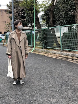 「アイテム（トレンチコート）」を使った、masumiさん（レディース・158cm）の冬コーディネート