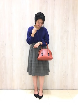 「アンゴラ」｜「アイテム（パンプス）」を使った、yumi.techichiさん（レディース・163cm）の秋コーディネート