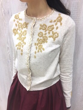 「Te chichi CLASSIC（テチチクラシック）のアイテム（カーディガン/ボレロ）」を使った、yumi.techichiさん（レディース・163cm）の秋コーディネート