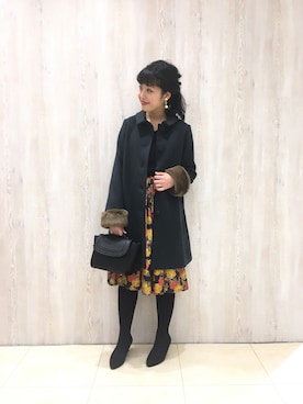 「Te chichi CLASSIC（テチチクラシック）のアイテム（その他アウター）」を使った、yumi.techichiさん（レディース・163cm）の秋コーディネート