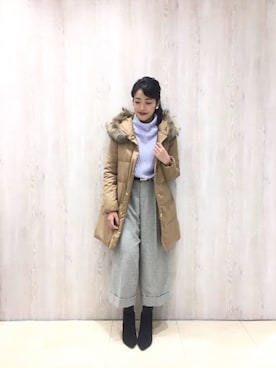 「テチチ(Te chichi)」｜「アイテム（ダウンジャケット/コート）」を使った、yumi.techichiさん（レディース・163cm）の冬コーディネート