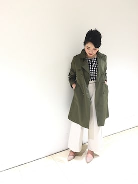 「テチチ(Te chichi)」｜「アイテム（トレンチコート）」を使った、yumi.techichiさん（レディース・163cm）の春コーディネート