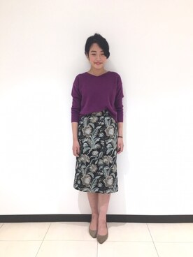 「Te chichi CLASSIC（テチチクラシック）のアイテム（ニット/セーター）」を使った、yumi.techichiさん（レディース・163cm）の秋コーディネート