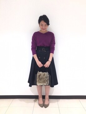 「Te chichi CLASSIC（テチチクラシック）のアイテム（ニット/セーター）」を使った、yumi.techichiさん（レディース・163cm）の秋コーディネート