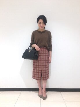 「Te chichi CLASSIC（テチチクラシック）のアイテム（ニット/セーター）」を使った、yumi.techichiさん（レディース・163cm）の秋コーディネート