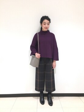 「Te chichi CLASSIC（テチチクラシック）のアイテム（ニット/セーター）」を使った、yumi.techichiさん（レディース・163cm）の秋コーディネート