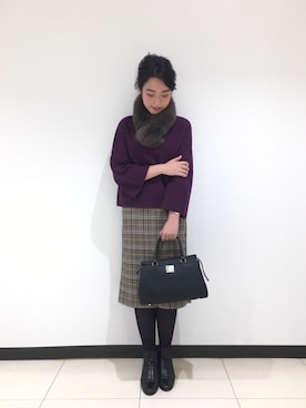 「Te chichi CLASSIC（テチチクラシック）のアイテム（ニット/セーター）」を使った、yumi.techichiさん（レディース・163cm）の秋コーディネート