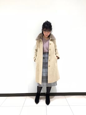 「Te chichi CLASSIC（テチチクラシック）のアイテム（その他アウター）」を使った、yumi.techichiさん（レディース・163cm）の冬コーディネート