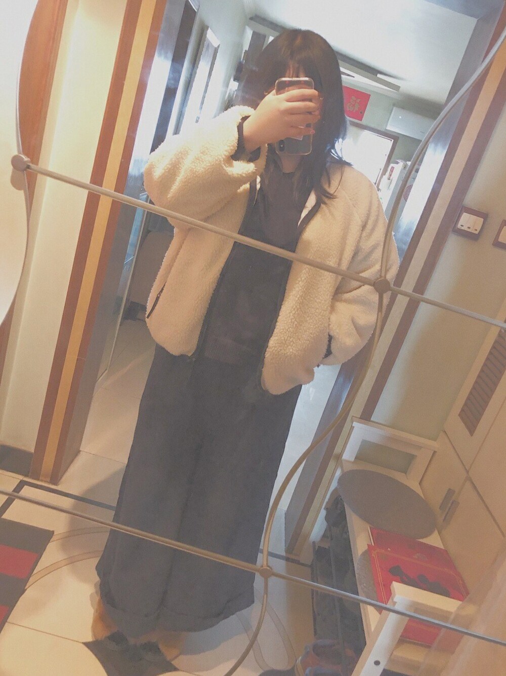 「ootd、PUNYUS、Kastane、crybaby、Melanie Martinez、GU」｜「Kastaneのリバーシブルボアブルゾン（ブルゾン、ホワイト系）」を使った、IKUさん（レディース・167cm）の冬コーディネートの1枚目の写真