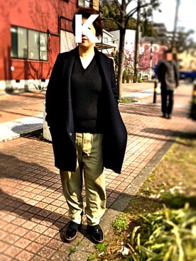 「ENFOLD（エンフォルド）のアイテム（その他アウター）」を使った、RIXさん（レディース・156cm）の冬コーディネート