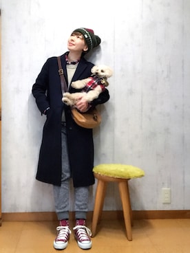 「SCYE BASICS（サイベーシックス）のアイテム（ジャケット/アウター）」を使った、chaco♪さん（レディース・157cm）の冬コーディネート