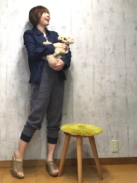 「Antgauge（アントゲージ）のアイテム（オールインワン・サロペット）」を使った、chaco♪さん（レディース・157cm）の春コーディネート