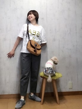 「SCYE BASICS（サイベーシックス）のアイテム（チノパンツ）」を使った、chaco♪さん（レディース・157cm）の春コーディネート