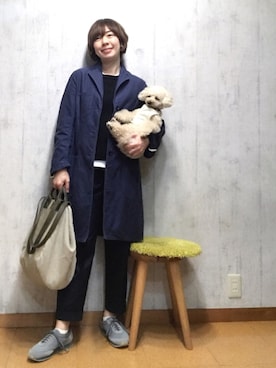 「ショップコート」｜「アイテム（ワンピース/ドレス）」を使った、chaco♪さん（レディース・157cm）の春コーディネート