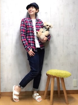 「アイテム（その他、ブルー系）」を使った、chaco♪さん（レディース・157cm）の夏コーディネート