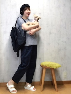 「SCYE BASICS（サイベーシックス）のアイテム（スラックス）」を使った、chaco♪さん（レディース・157cm）の夏コーディネート