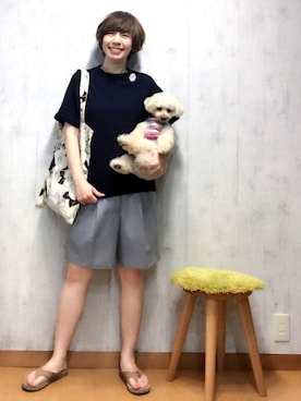 「SCYE BASICS（サイベーシックス）のアイテム（スウェット）」を使った、chaco♪さん（レディース・157cm）の夏コーディネート
