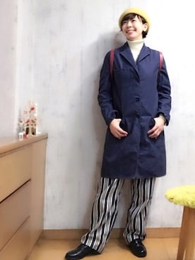 「ベレー帽推奨委員会」｜「アイテム（その他アウター）」を使った、chaco♪さん（レディース・157cm）の冬コーディネート