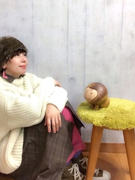 「SERO（セロ）のアイテム（シャツワンピース）」を使った、chaco♪さん（レディース・157cm）の冬コーディネート