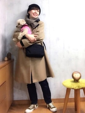 「Aラインコート」｜「アイテム（その他）」を使った、chaco♪さん（レディース・157cm）の春コーディネート