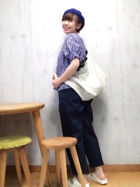 「ベレー帽推奨委員会」｜「アイテム（サンダル）」を使った、chaco♪さん（レディース・157cm）の春コーディネート