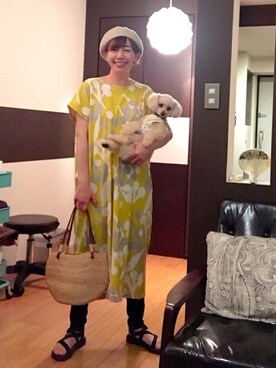 「ベレー帽推奨委員会」｜「アイテム（サンダル）」を使った、chaco♪さん（レディース・157cm）の夏コーディネート