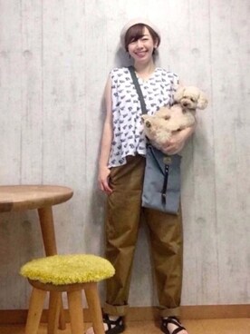 「ベレー帽推奨委員会」｜「アイテム（サンダル）」を使った、chaco♪さん（レディース・157cm）の夏コーディネート