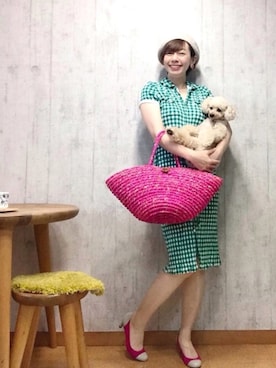 「ベレー帽推奨委員会」｜「アイテム（シャツワンピース）」を使った、chaco♪さん（レディース・157cm）の夏コーディネート