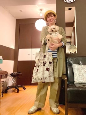 「ベレー帽推奨委員会」｜「アイテム（シャツワンピース）」を使った、chaco♪さん（レディース・157cm）の秋コーディネート