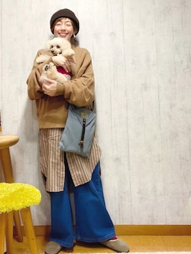 「ベレー帽推奨委員会」｜「アイテム（シャツワンピース）」を使った、chaco♪さん（レディース・157cm）の秋コーディネート